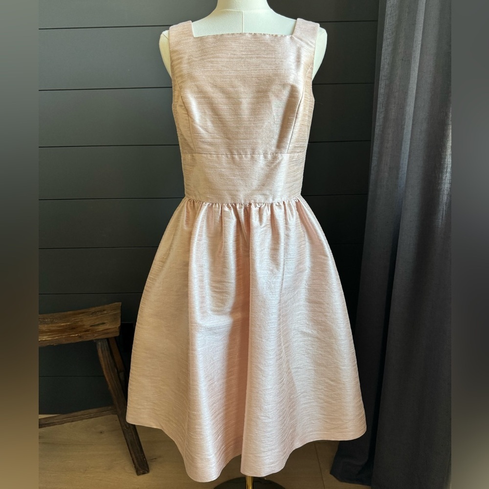 ALFRED SUNG Blush Pink Pearl Sleeveless Dress Sz 10 Party Spring Easter Wedding
